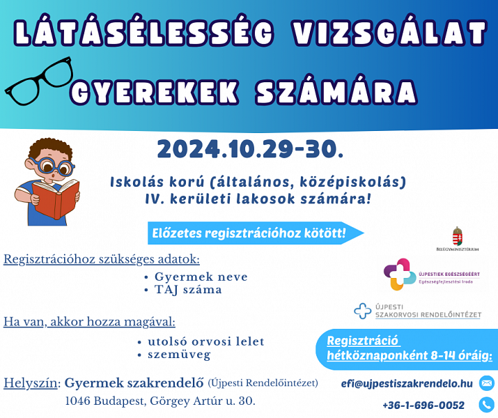 Látásélesség vizsgálat gyerekek számára