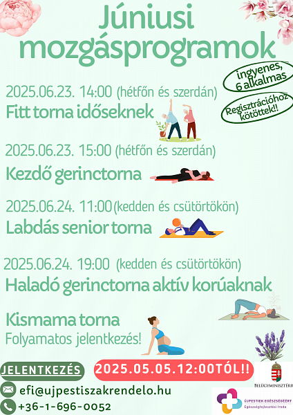 Júniusi mozgásprogramok