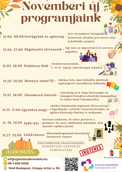Novemberi új programjaink