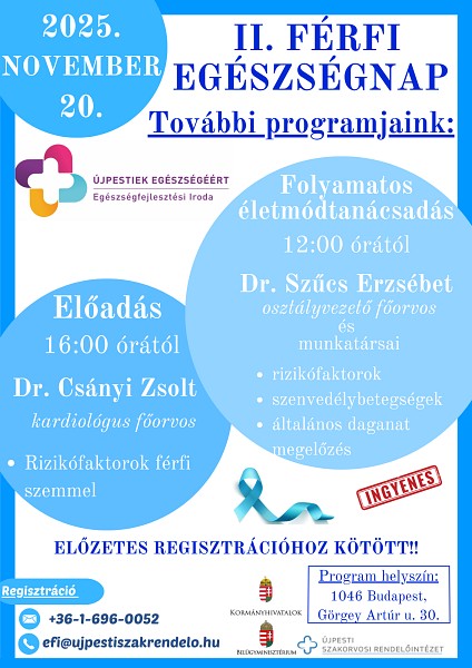 II. Férfi Egészségnap további programjai II. Férfi Egészségnap további programjai