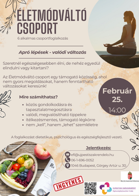 Egészséges életmóddal kapcsolatos információs plakát.