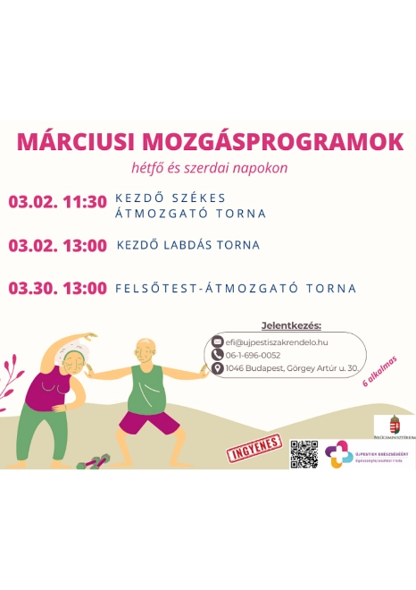 Mozgással kapcsolatos információs plakát.